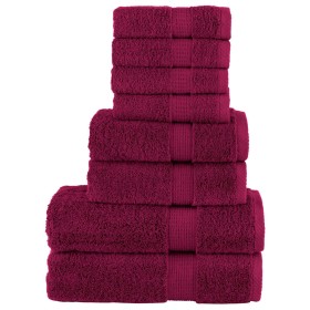 Set of 8 pieces towels 100% cotton burgundy 600 gsm by , Towels - Ref: Foro24-137539, Price: 44,00 €, Discount: %