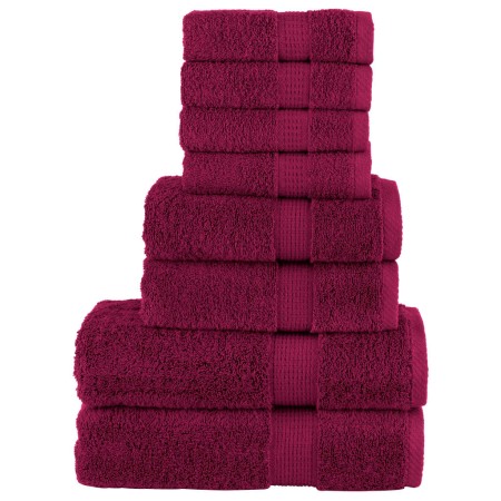 Set of 8 pieces towels 100% cotton burgundy 600 gsm by , Towels - Ref: Foro24-137539, Price: 48,97 €, Discount: %