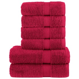 6-teiliges Handtuchset aus 100% Baumwolle in Rot, 600 g/m². von , Handtücher - Ref: Foro24-137564, Preis: 46,99 €, Rabatt: %