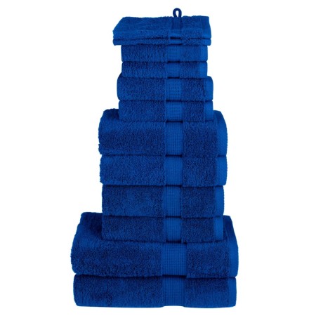 12-teiliges Handtuchset aus 100% Baumwolle, blau, 600 g/m². von , Handtücher - Ref: Foro24-137572, Preis: 54,99 €, Rabatt: %