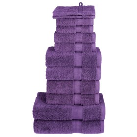 Juego de toallas 12 piezas 100% algodón morado 600 gsm de , Toallas - Ref: Foro24-137579, Precio: 54,99 €, Descuento: %