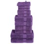 Juego de toallas 12 piezas 100% algodón morado 600 gsm de , Toallas - Ref: Foro24-137579, Precio: 54,63 €, Descuento: %