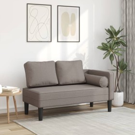 Chaiselongue-Sofa mit Kissen aus grauem Taupe-Stoff. von , Tagesbetten - Ref: Foro24-4007583, Preis: 165,44 €, Rabatt: %