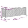 Pflanzenroller mit Rädern und 3 Pflanzgefäßen aus braunem PE-Rattan 107x32x38 cm. von , Töpfe und Pflanzgefäße - Ref: Foro24-...