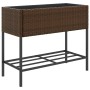 Planter with brown synthetic rattan shelf by , Pots and planters - Ref: Foro24-366385, Price: 75,99 €, Discount: %