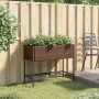 Planter with brown synthetic rattan shelf by , Pots and planters - Ref: Foro24-366385, Price: 75,99 €, Discount: %