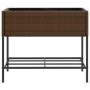 Planter with brown synthetic rattan shelf by , Pots and planters - Ref: Foro24-366385, Price: 75,99 €, Discount: %