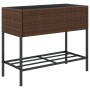 Planter with brown synthetic rattan shelf by , Pots and planters - Ref: Foro24-366385, Price: 75,99 €, Discount: %