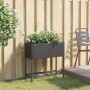 Planter with black synthetic rattan shelf by , Pots and planters - Ref: Foro24-366387, Price: 61,29 €, Discount: %