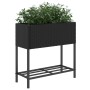 Planter with black synthetic rattan shelf by , Pots and planters - Ref: Foro24-366387, Price: 61,29 €, Discount: %