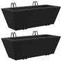 Jardineras con ganchos 2 unidades ratán sintético negro de , Maceteros y jardineras - Ref: Foro24-366398, Precio: 45,36 €, De...