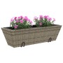 Blumenkästen mit Haken, 2 Stück, graues Kunststoff-Rattan von , Töpfe und Pflanzgefäße - Ref: Foro24-366403, Preis: 53,43 €, ...