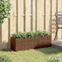 Planter with 3 brown synthetic rattan pots 105x30x32 cm by , Pots and planters - Ref: Foro24-366417, Price: 62,62 €, Discount: %