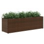 Planter with 3 brown synthetic rattan pots 105x30x32 cm by , Pots and planters - Ref: Foro24-366417, Price: 62,62 €, Discount: %