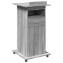 Atril con ruedas y cajón madera gris Sonoma 55x55x107 cm de , Escritorios - Ref: Foro24-848029, Precio: 134,21 €, Descuento: %