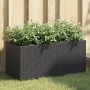 Garten-Pflanzgefäß mit 2 schwarzen PE-Rattan-Blumentöpfen 72x30x32 cm. von , Töpfe und Pflanzgefäße - Ref: Foro24-366422, Pre...