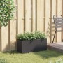 Garten-Pflanzgefäß mit 2 schwarzen PE-Rattan-Blumentöpfen 72x30x32 cm. von , Töpfe und Pflanzgefäße - Ref: Foro24-366422, Pre...