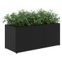 Garden planter with 2 black PE rattan planters 72x30x32 cm by , Pots and planters - Ref: Foro24-366422, Price: 45,83 €, Disco...