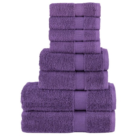 Juego de toallas 8 piezas 100% algodón morado 600 gsm de , Toallas - Ref: Foro24-137545, Precio: 43,96 €, Descuento: %