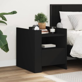 Mesita de noche madera de ingeniería negro 45x50x50 cm de , Mesitas de noche - Ref: Foro24-848277, Precio: 81,99 €, Descuento: %