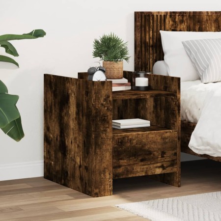 Engineered wood smoked oak bedside table 45x50x50 cm by , Nightstands - Ref: Foro24-848280, Price: 79,73 €, Discount: %