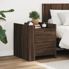 Engineered wood brown oak bedside table 45x50x50 cm by , Nightstands - Ref: Foro24-848289, Price: 83,99 €, Discount: %