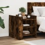 Engineered wood smoked oak bedside table 45x50x50 cm by , Nightstands - Ref: Foro24-848294, Price: 65,40 €, Discount: %