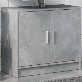 Armario de lavabo madera ingeniería gris hormigón 63x29x55 cm de , Muebles de baño - Ref: Foro24-848097, Precio: 59,99 €, Des...