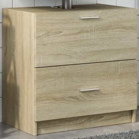 Armario de lavabo madera de ingeniería roble Sonoma 59x37x59 cm de , Muebles de baño - Ref: Foro24-848110, Precio: 85,99 €, D...