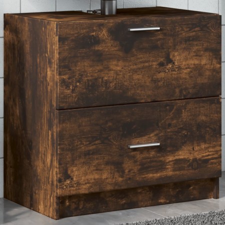 Engineered wood smoked oak sink cabinet 59x37x59 cm by , Bathroom furniture - Ref: Foro24-848112, Price: 85,66 €, Discount: %