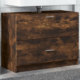 Engineered smoked oak wood bathroom cabinet 78x37x59 cm by , Bathroom furniture - Ref: Foro24-848119, Price: 100,58 €, Discou...