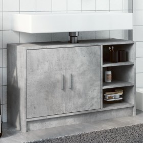 Armario de lavabo madera ingeniería gris hormigón 90x29x55 cm de , Muebles de baño - Ref: Foro24-848125, Precio: 78,99 €, Des...