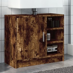 Engineered smoked oak wood bathroom cabinet 63x29x55 cm by , Bathroom furniture - Ref: Foro24-848133, Price: 60,99 €, Discoun...