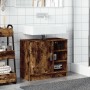 Armario de lavabo madera ingeniería roble ahumado 63x29x55 cm de , Muebles de baño - Ref: Foro24-848133, Precio: 60,67 €, Des...