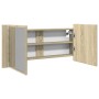 LED oak Sonoma engineered wood wardrobe and mirror 100x12x45cm by , bathroom vanities - Ref: Foro24-849644, Price: 89,07 €, D...