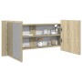 Armario y espejo LED madera ingeniería roble Sonoma 100x12x45cm de , Tocadores de baño - Ref: Foro24-849644, Precio: 89,07 €,...