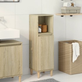 Badezimmerschrank aus Eichenholz-Sonoma-Sperrholz 30x30x100 cm. von , Badezimmerwaschtische - Ref: Foro24-849659, Preis: 56,8...