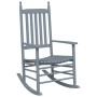 Rocking chair with folding table made of solid gray poplar wood by , Rocking chairs - Ref: Foro24-3281258, Price: 125,88 €, D...