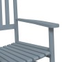 Rocking chair with folding table made of solid gray poplar wood by , Rocking chairs - Ref: Foro24-3281258, Price: 125,88 €, D...