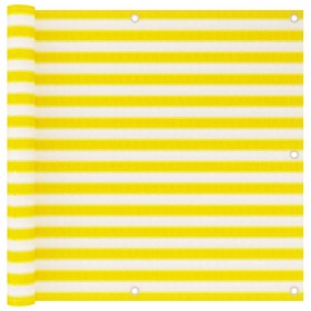 Balcony awning in yellow and white HDPE 90x500 cm by vidaXL, Umbrellas - Ref: Foro24-310878, Price: 19,99 €, Discount: %