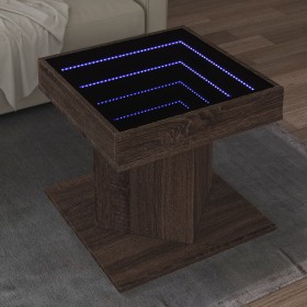 Mesa de centro y LED madera ingeniería marrón roble 50x50x45 cm de , Mesas de centro - Ref: Foro24-847566, Precio: 112,88 €, ...