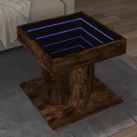 Mesa de centro y LED madera ingeniería roble ahumado 50x50x45cm de , Mesas de centro - Ref: Foro24-847564, Precio: 108,99 €, ...