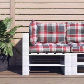 Cushions for pallets, 3 units, red checkered fabric. by , Cushions for chairs and sofas - Ref: Foro24-360869, Price: 35,38 €,...