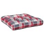 Cushion for pallet sofa, red checkered fabric, 60x60x12 cm by , Cushions for chairs and sofas - Ref: Foro24-360460, Price: 25...