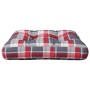 Cushion for pallet sofa, red checkered fabric, 60x60x12 cm by , Cushions for chairs and sofas - Ref: Foro24-360460, Price: 25...