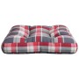 Cushion for pallet sofa, red checkered fabric, 60x60x12 cm by , Cushions for chairs and sofas - Ref: Foro24-360460, Price: 25...