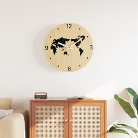 Engineered wood yellow and black wall clock Ø30 cm by , Wall clocks - Ref: Foro24-4008405, Price: 19,99 €, Discount: %