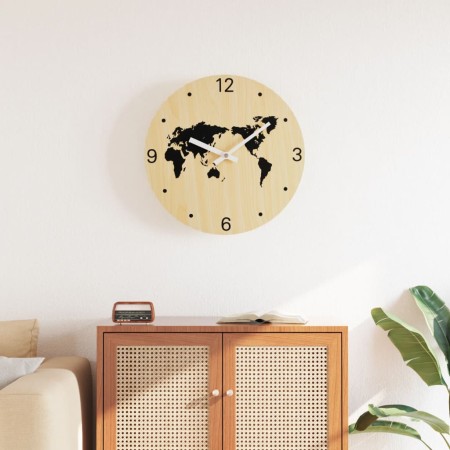 Engineered wood yellow and black wall clock Ø30 cm by , Wall clocks - Ref: Foro24-4008405, Price: 17,32 €, Discount: %