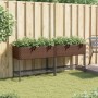 Planter boxes with shelf 2 units synthetic rattan brown 90x40x75 cm by , Pots and planters - Ref: Foro24-3210508, Price: 137,...