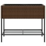 Planter boxes with shelf 2 units synthetic rattan brown 90x40x75 cm by , Pots and planters - Ref: Foro24-3210508, Price: 137,...